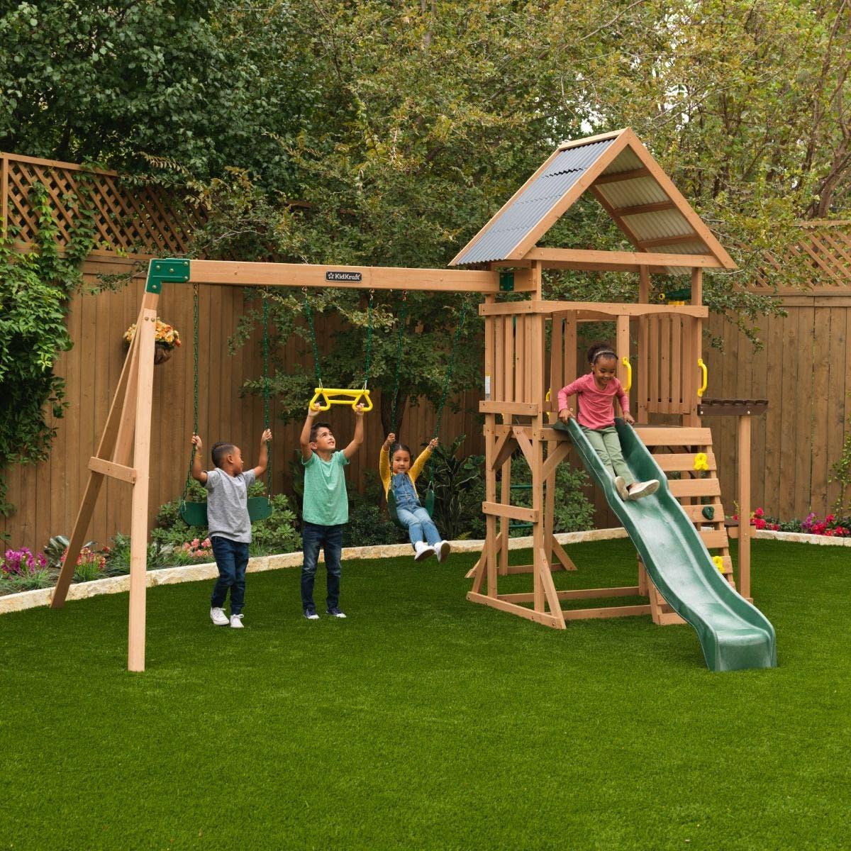 Montessori KidKraft Lawnmeadow Playset Swing Set