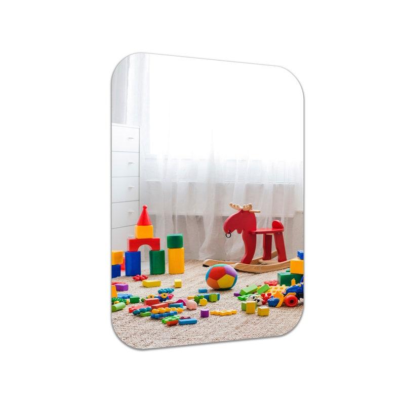 Montessori Glossy Gallery LLC Rectangle Shatterproof Acrylic Safety Wall Mirror With Rounded Corners 18 x 24 inches