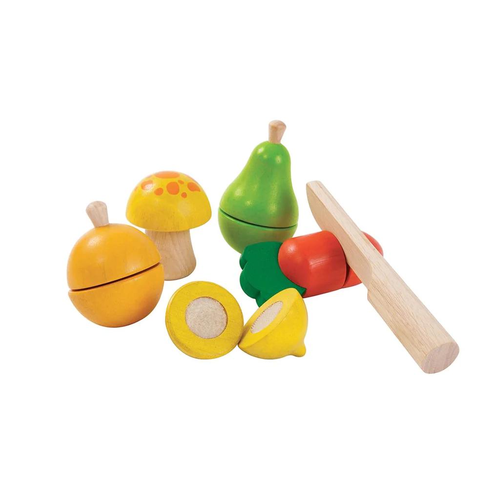 Montessori Plan Toys Vegetables Cutting Toys and Fruit Set