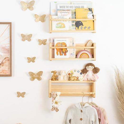 Montessori BAM + Crew Set of 3 Floating Wall Bookshelves