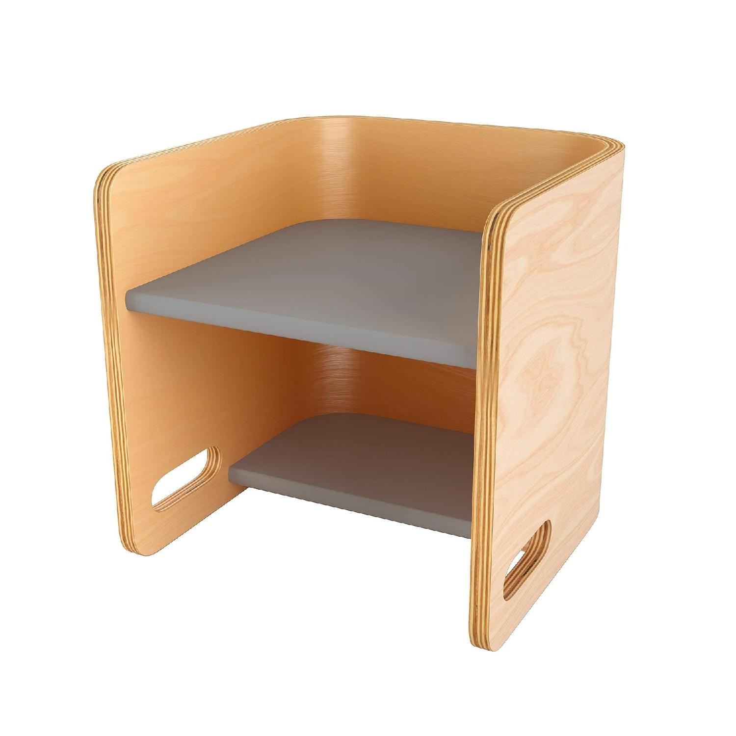 Montessori ECR4Kids Bentwood Multipurpose Cube Chair Gray