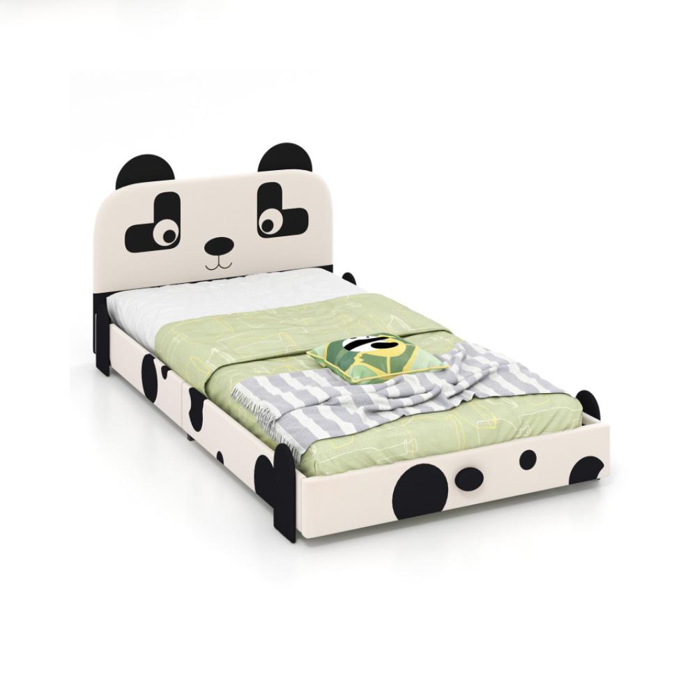 Montessori Costway Twin Size Kids Bed With Cute Panda Headboard