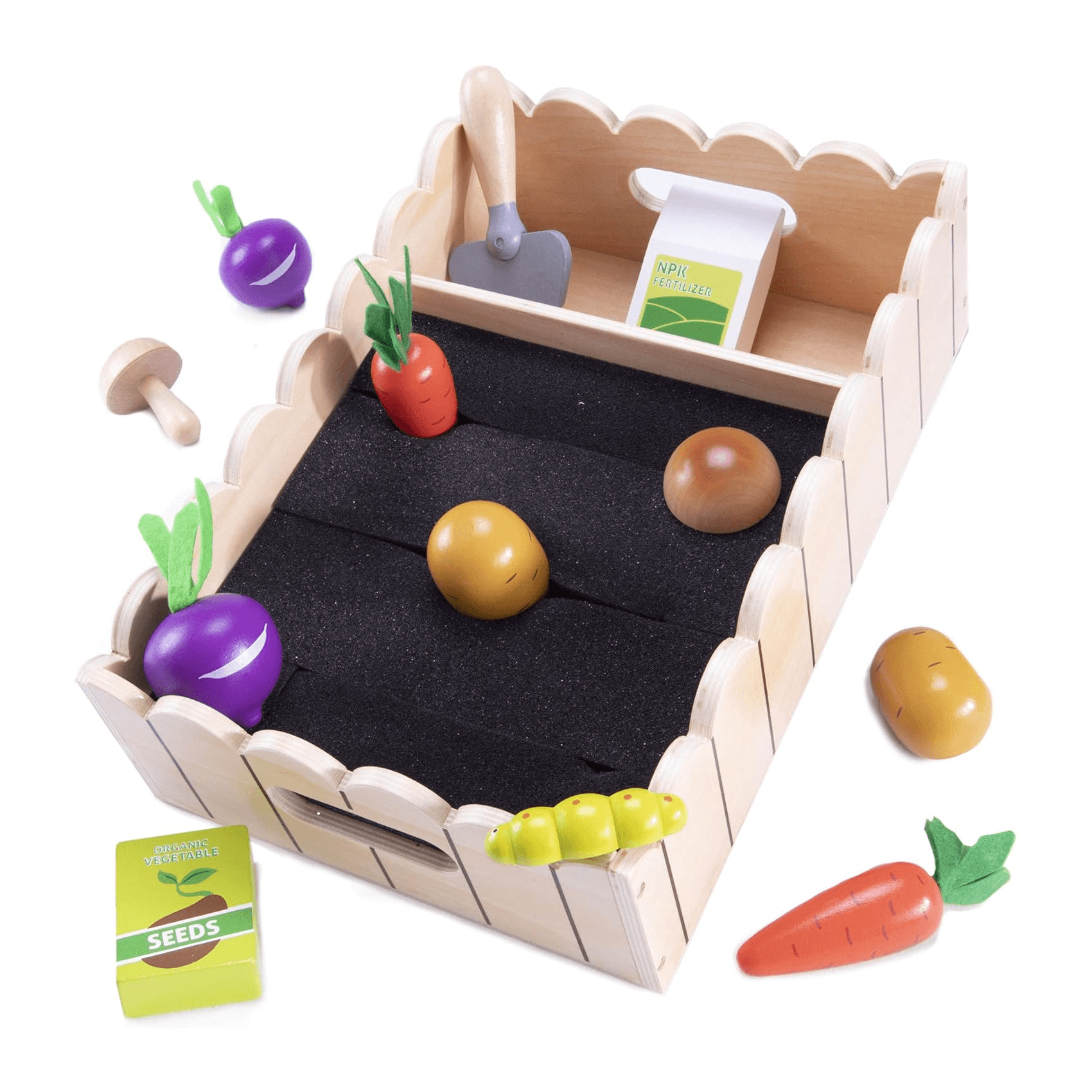 Montessori Imagination Generation Growing Vegetables Wooden Playset