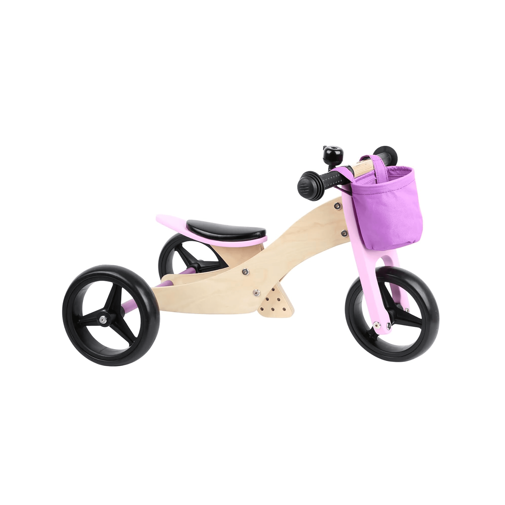 Montessori Small Foot 2-in-1 Tricycle Balance Bike With Basket Pink