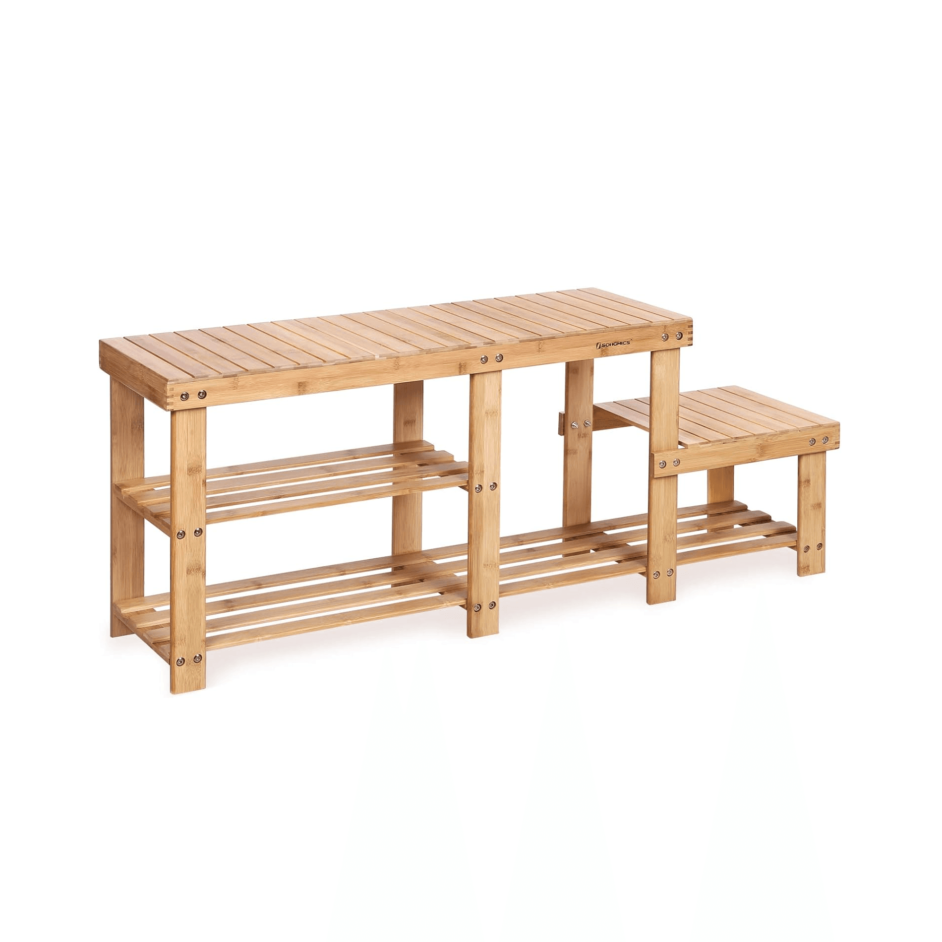 Montessori SONGMICS 2-Tier Shoe Bench With High and Low Levels