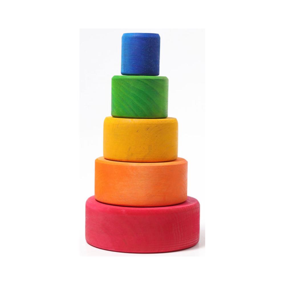 Montessori The Wooden Wagon Rainbow Stacking Bowls Red to Blue
