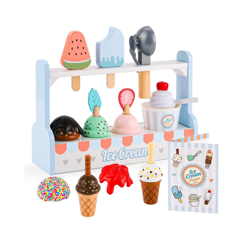Montessori umu Wooden Ice Cream Counter Play Set